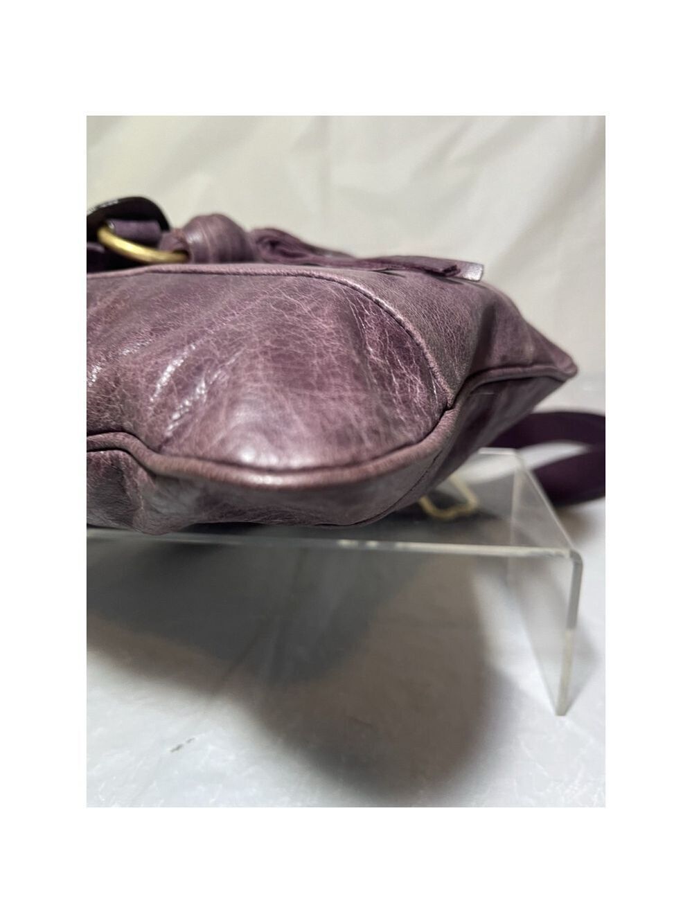 JUICY COUTURE WHIPSTITCH LEATHER TASSEL CROSSBODY BAG PURSE Plum Y2K - Picture 10 of 16